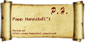 Papp Hannibál névjegykártya